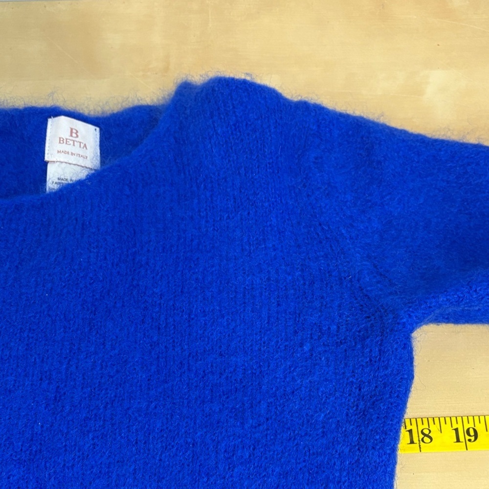 Betta Made in Italy Mohair Knit Sweater | Cobalt Blue French Minimalist - Picture 7 of 9
